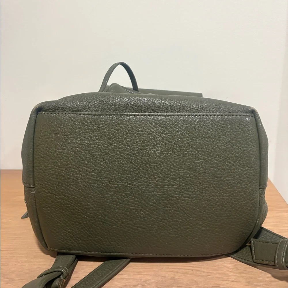 Tory Burch olive green midi-size leather backpack